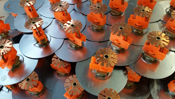 fan installation with sprinklers